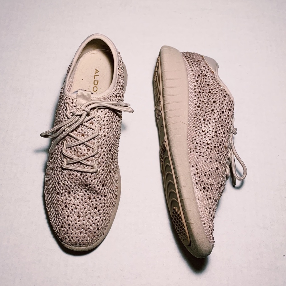 ALDO dusty rose rhinestone shoe